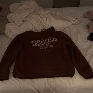 SHEIN Dark Brown Graphic Hoodie